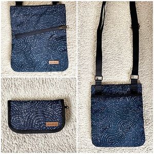 Eddie Bauer Navy Crossbody Bag + Wallet